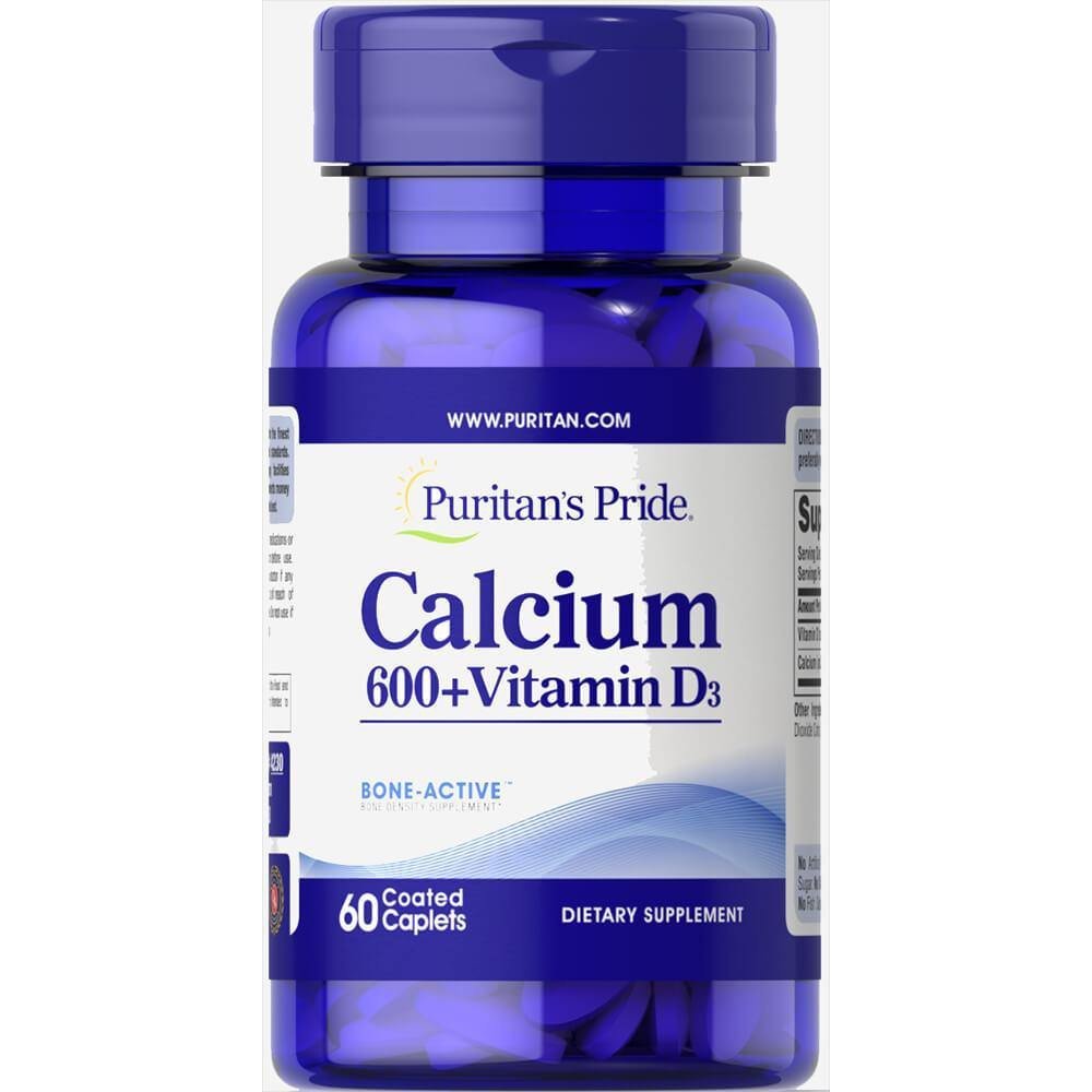 PURITANS PRIDE CALCIUM 600+VITAMIN D3 CAPLET 60s