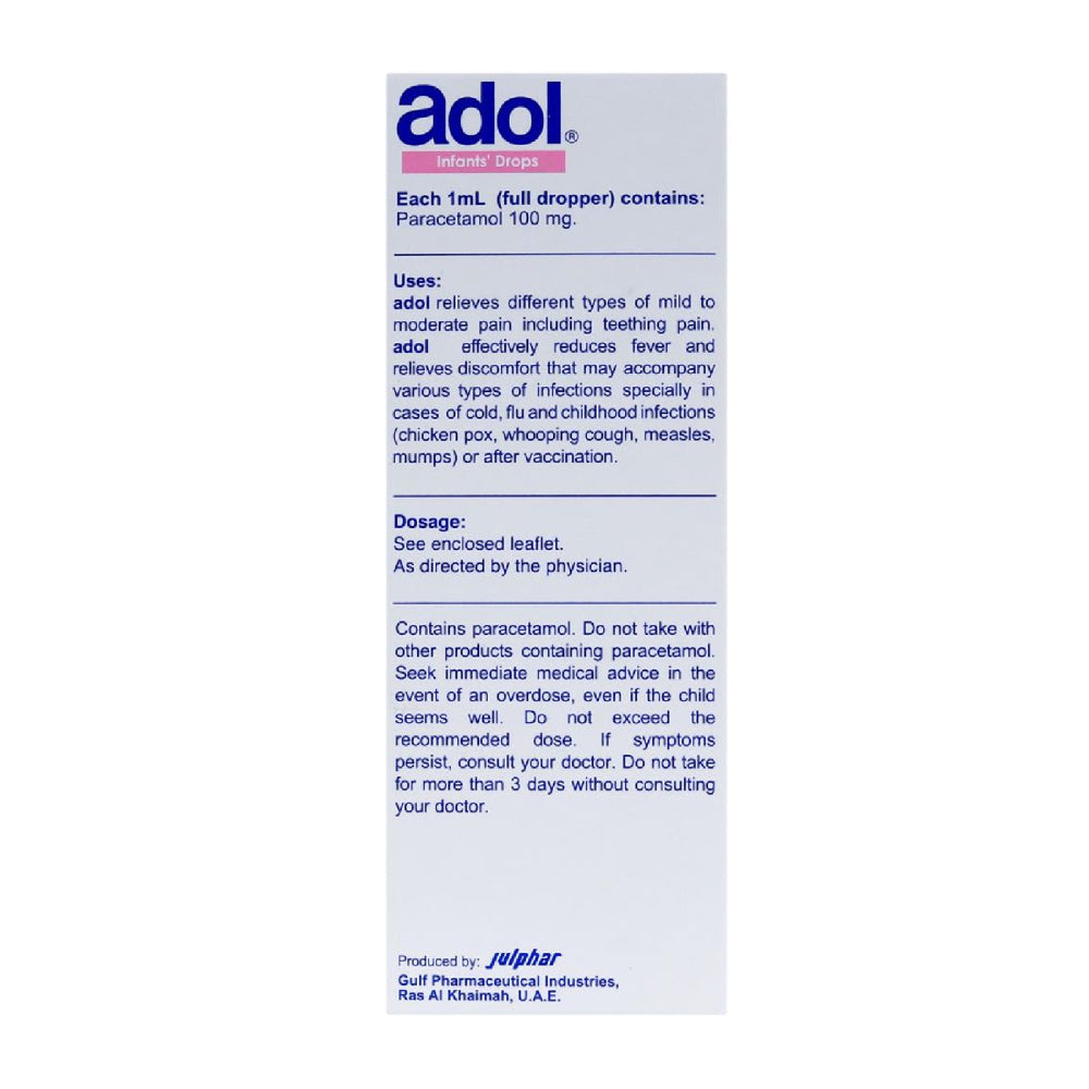 ADOL 100MG/ML INFANTS DROPS 15ML