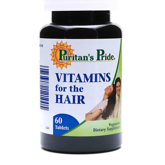 PURITANS PRIDE VITAMINS FOR THE HAIR TAB 60s