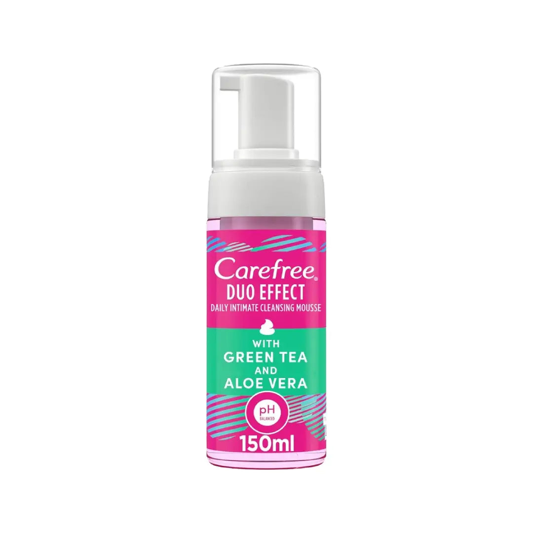 Carefree DUO Effect Intimate Cleansing Mousse Green Tea & Aloe Vera 150ml
