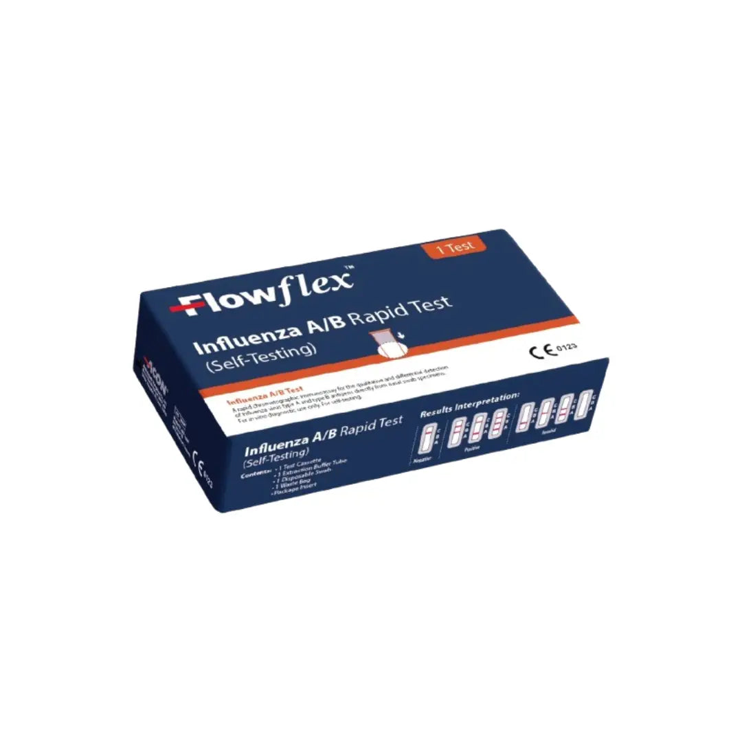 طقم Flowflex للاختبار الذاتي السريع للإنفلونزا A/B 1s