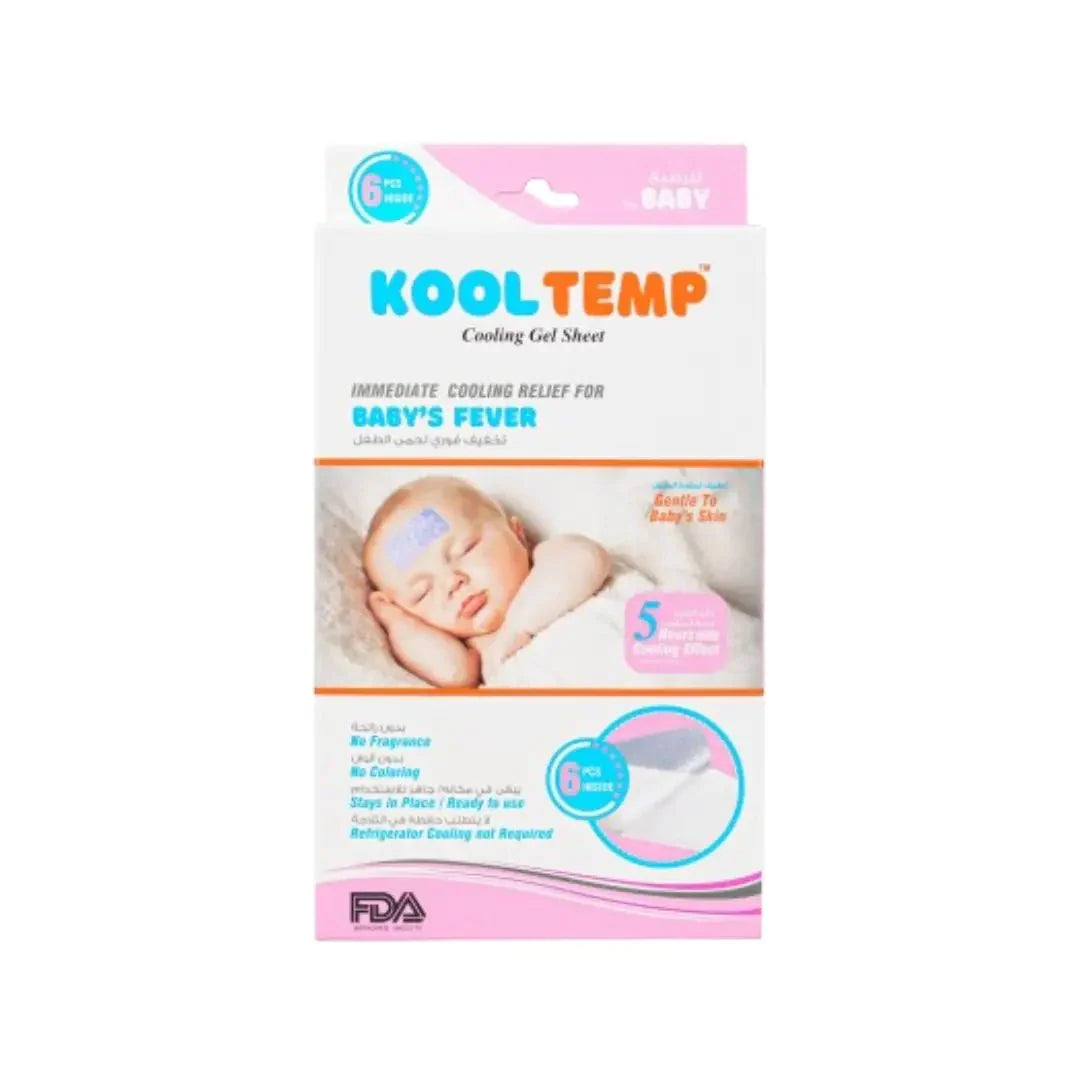 Kool Temp شرائح جل تبريد للحمى للأطفال (6 قطع)