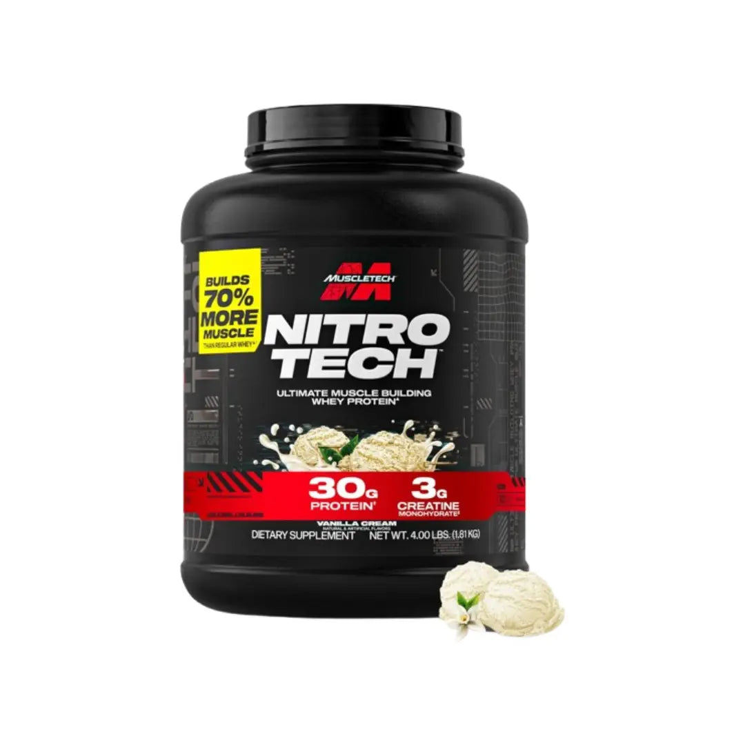 MuscleTech Nitro Tech Whey Protein 4lbs Vanilla Cream
