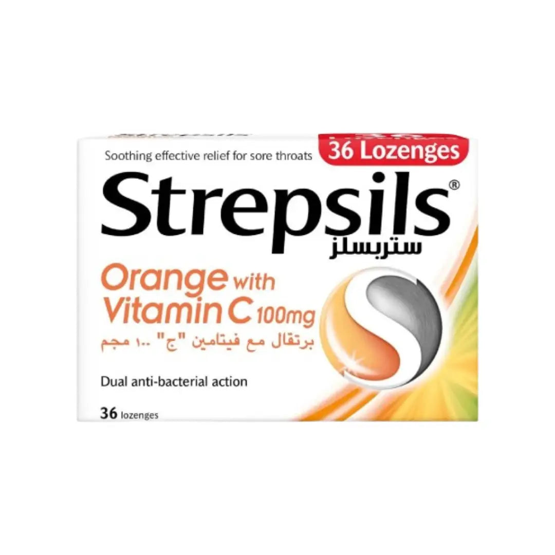 Strepsils Orange With Vitamin C Lozenges 36s