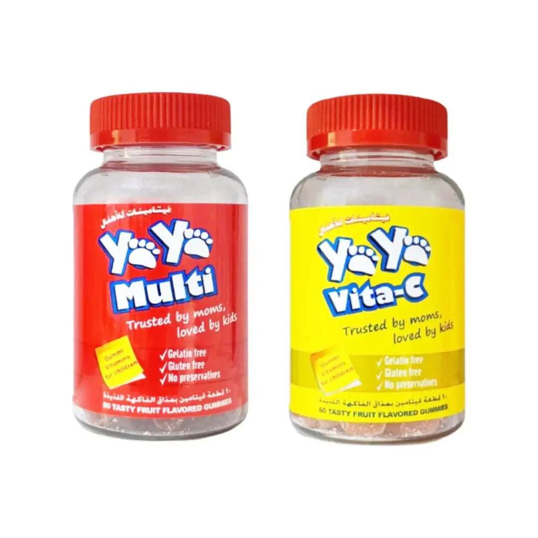 YAYA Multivitamins & Vitamin C - Fruit Flavored Gummies 60s Each (Combo Pack)