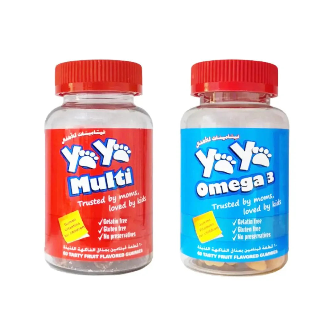 YAYA Multivitamins + Omega 3 - Fruit Flavored Gummies 60s Each (Combo Pack)