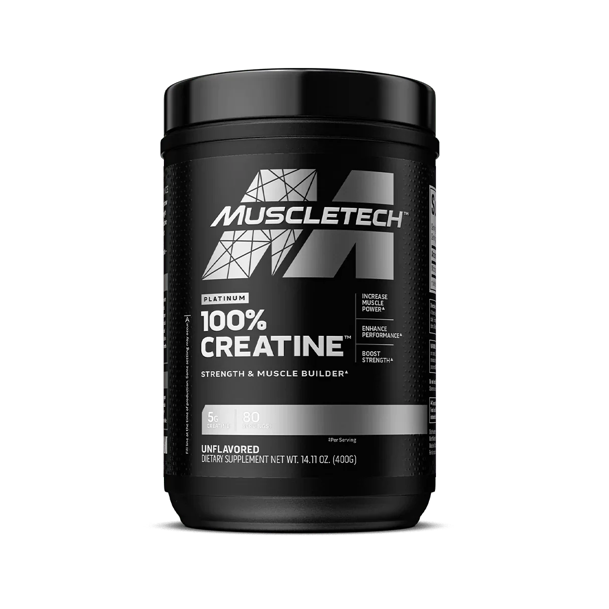 MUSCLETECH PLATINUM CREATINE 400G UNFLAVORED SERV 80
