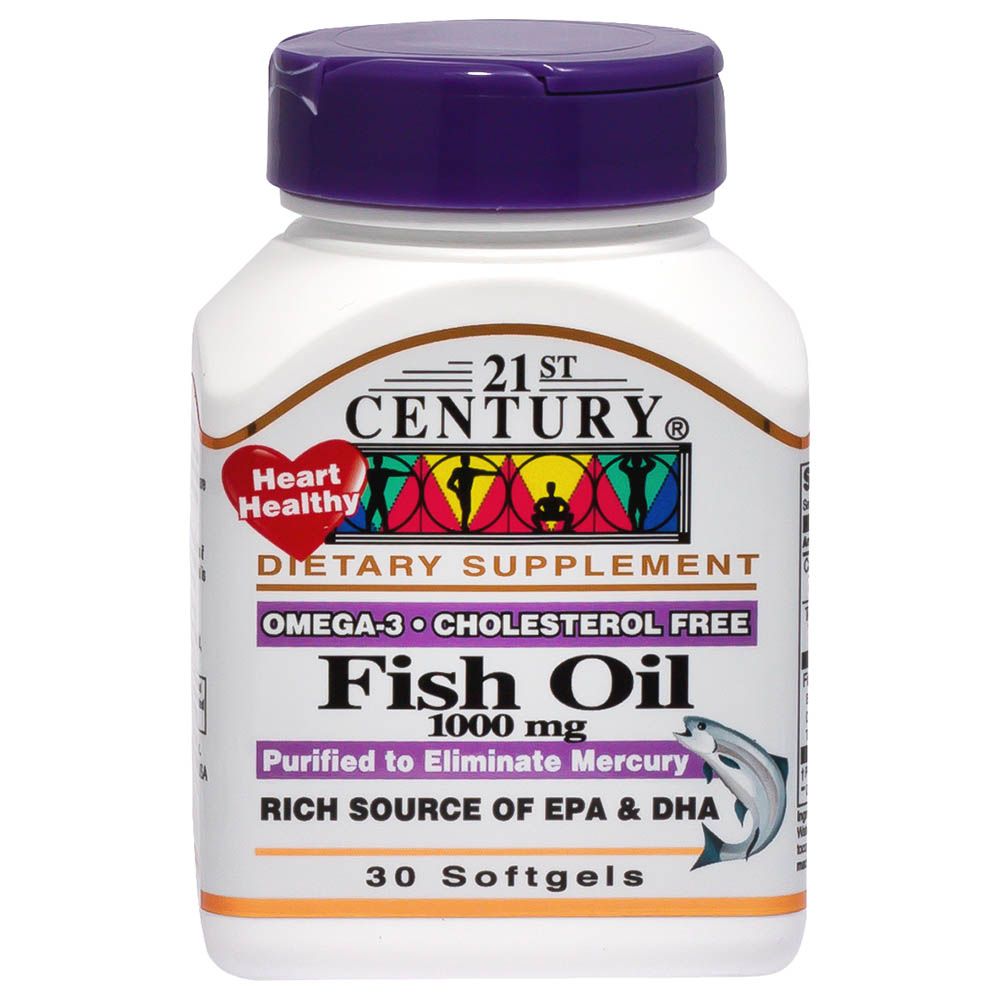 21ST CENTURY OMEGA 3 FISH OIL 1000MG SOFTGEL 30s