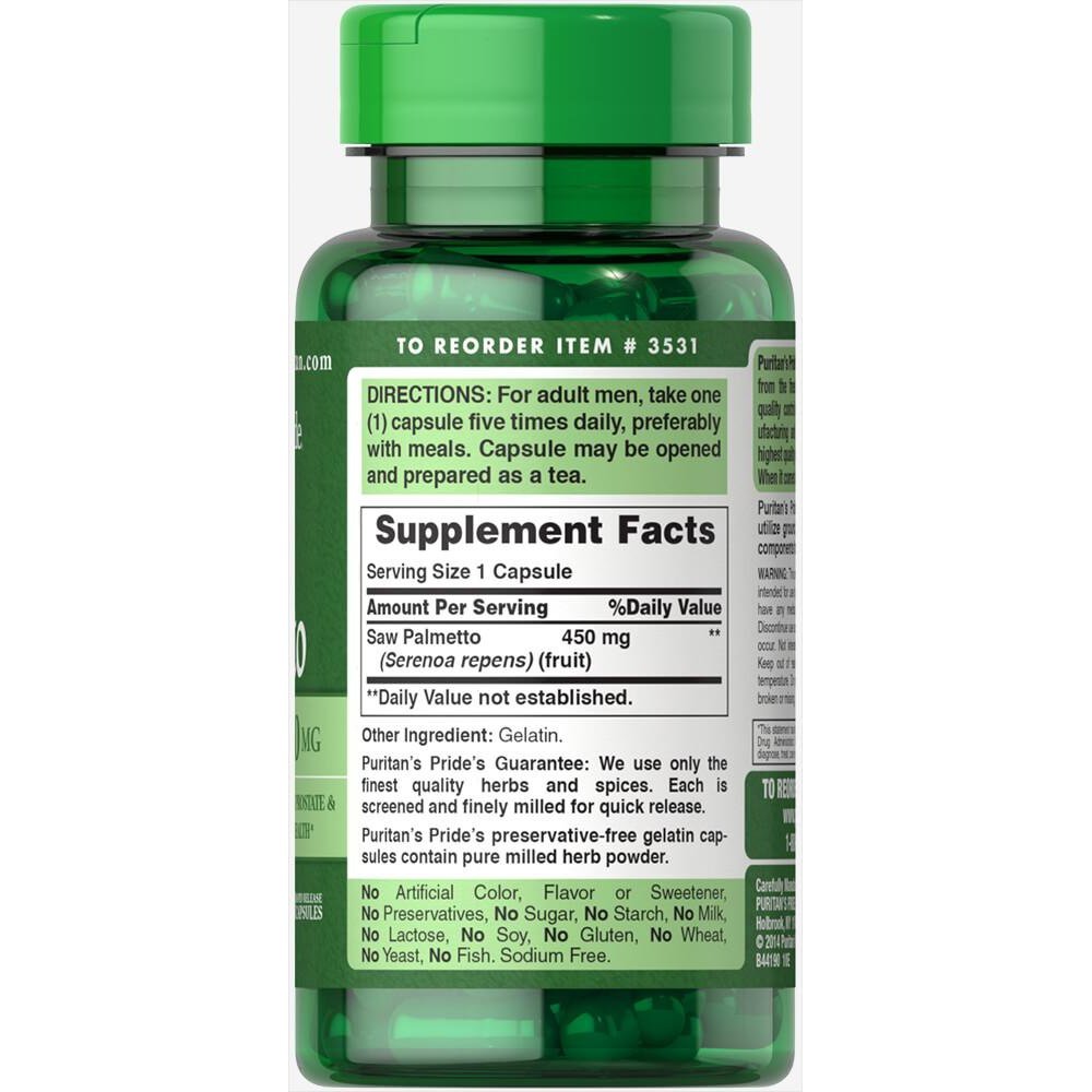 PURITANS PRIDE SAW PALMETTO 450MG CAP 100s