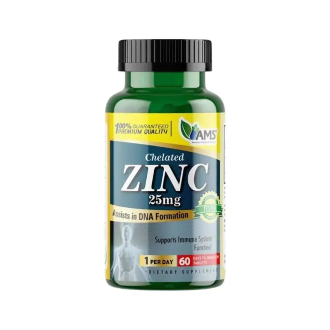 AMS Chelated Zinc 25MG TAB 60s