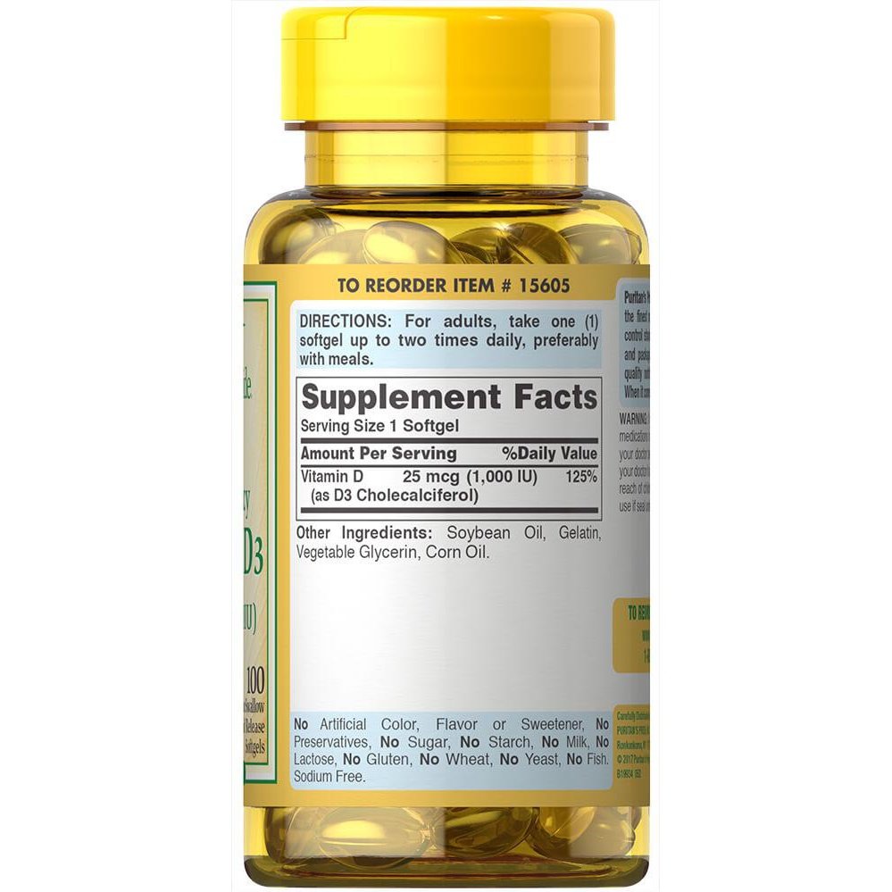 PURITANS PRIDE VITAMIN D3 25MCG SOFTGEL 100s