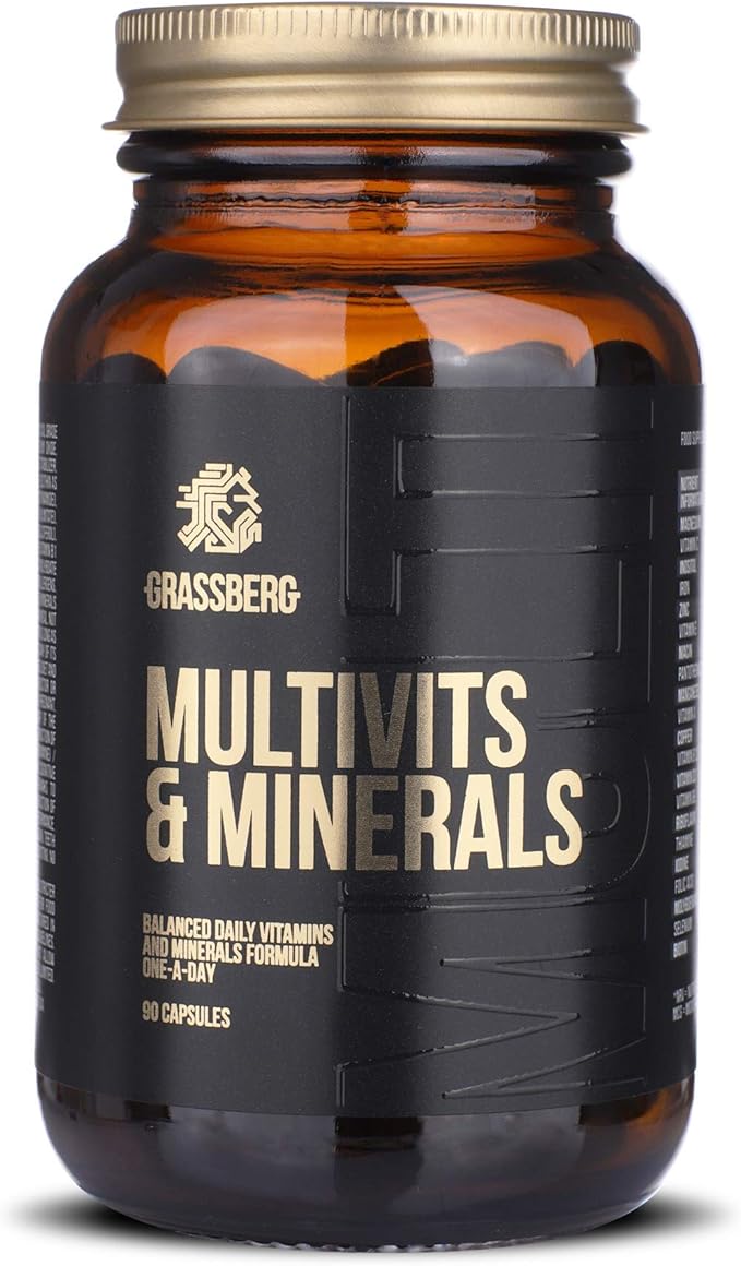 GRASSBERG Multivits & Minerals – 90 Softgels | Daily Multivitamin for Men and Women