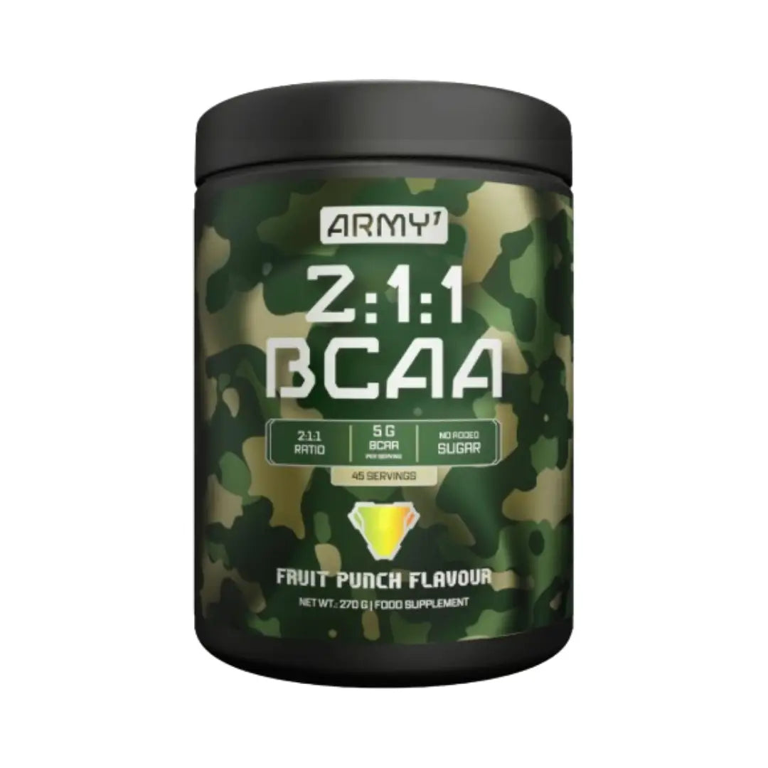 Army 1 BCAA 211 Fruit Punch Flavour 270G 45 Servings