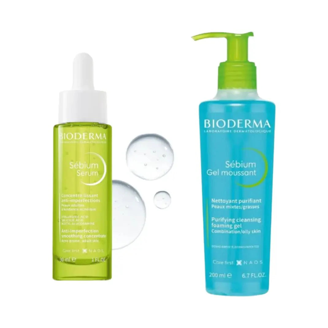 Bioderma Sebium Moussant Gel Pump 200ML +  Bioderma Sebium Serum 30ML Offer